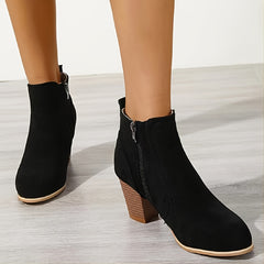Women's Chunky Heel Ankle Boots High Heel Short Boots