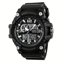 Waterproof Dual Time Electronic Watch Military Outdoor Stopwatch LED Sports