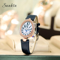 LIGE Girls Quartz Watch Teen Gift Life Waterproof Oval Female Student Watch