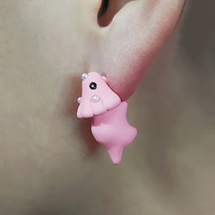 2pcs Small Animal Dinosaur Shark Resin Earrings Casual Jewelry
