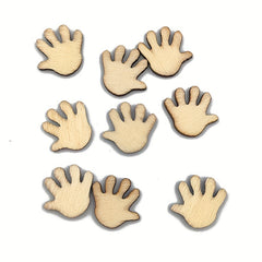 50pcs 20mm Wooden Baby Hands for Kids Projects, Painting, Signing