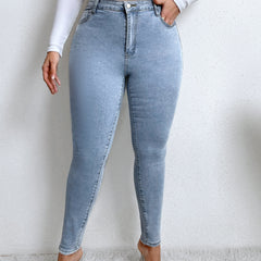Women's Plus Button Fly High Rise Skinny Jeans