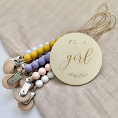 Wooden Octagonal Pacifier Chain Pacifier Holder Baby Gift