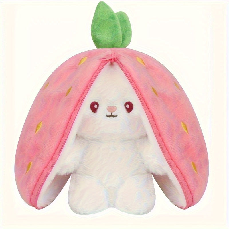 Reversible Bunny Pillow Plush With Zipper Perfect Birthday Christmas Year Gift
