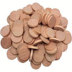 120pcs 2.54cm Natural Wood Slices Round Coins for DIY Arts & Crafts