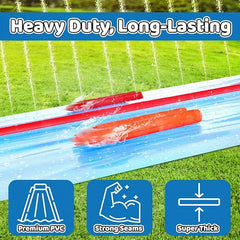 Ripple Water Slide with 2 Surfboards for Lawn Splash