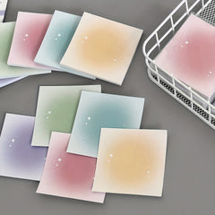 100pcs Gradient Sticky Note Book Colorful Square Sticky Note Material Paper