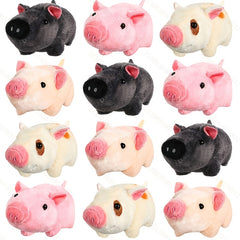24pcs 4 inch Mini Pig Plush Toy Animal Party Gift Pig Keychain Backpack