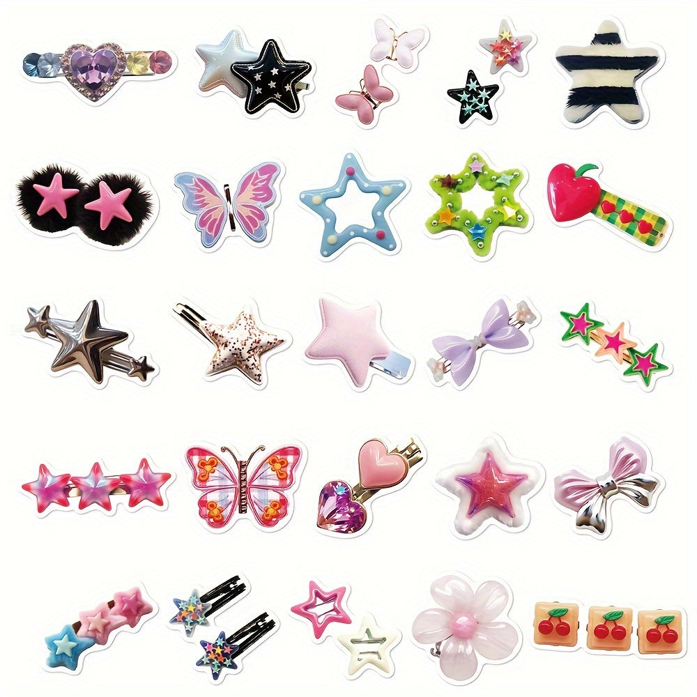 50pcs Cartoon Hairpin Graffiti Stickers DIY Sticker Pack