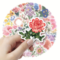 60pcs Flower Series Graffiti Stickers for Laptop Helmet Water Cup DIY Diary