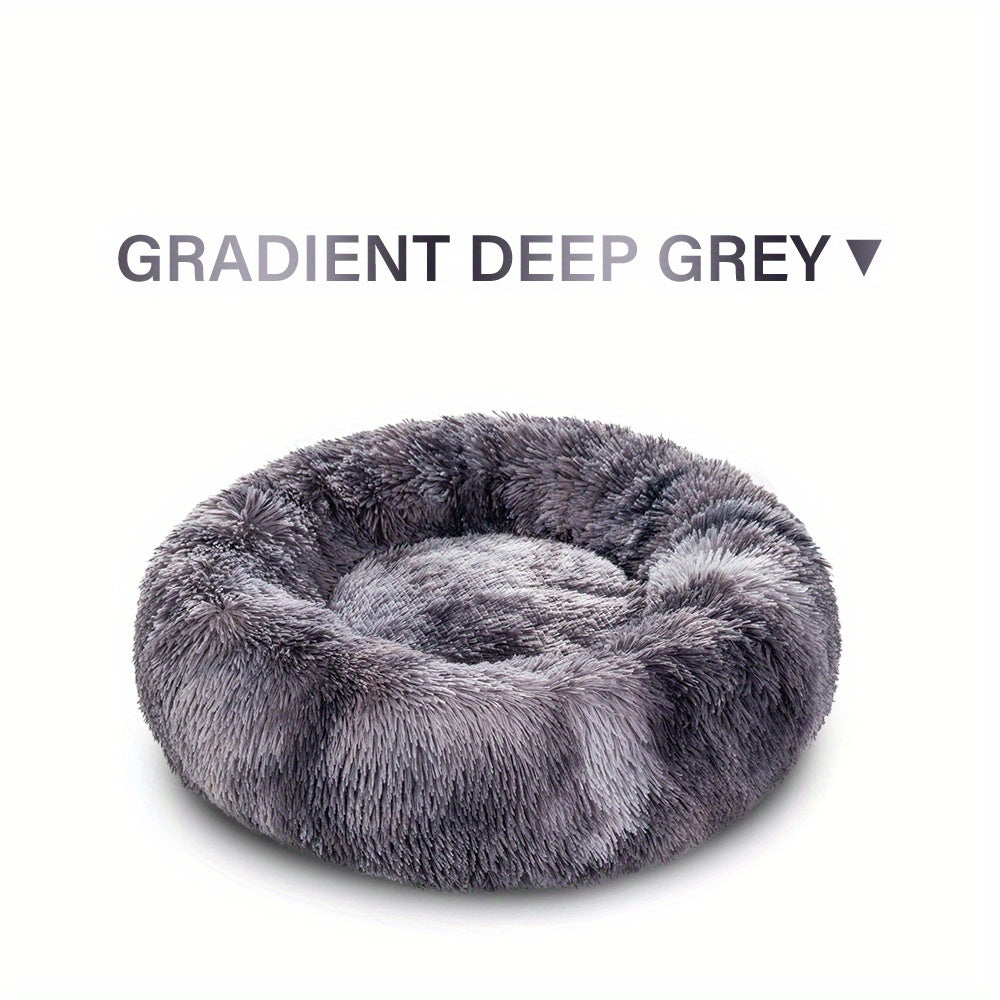 Plush Dog Bed Anti-anxiety Round Pet Bed