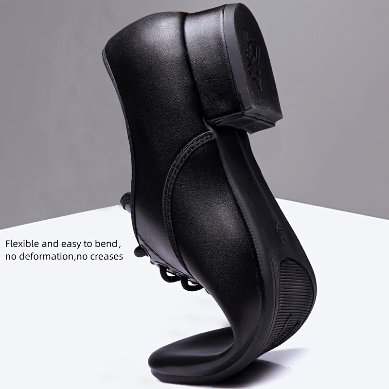 Men's Low Heel Point Shoes Comfy Lace Up Dance Shoes