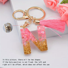Letter Keychain With Tassel English Alphabet Keyring For Car Backpack