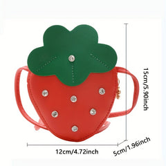 Strawberry Coin Purse Wallet Crossbody Bag Mini Pouch Children Gift