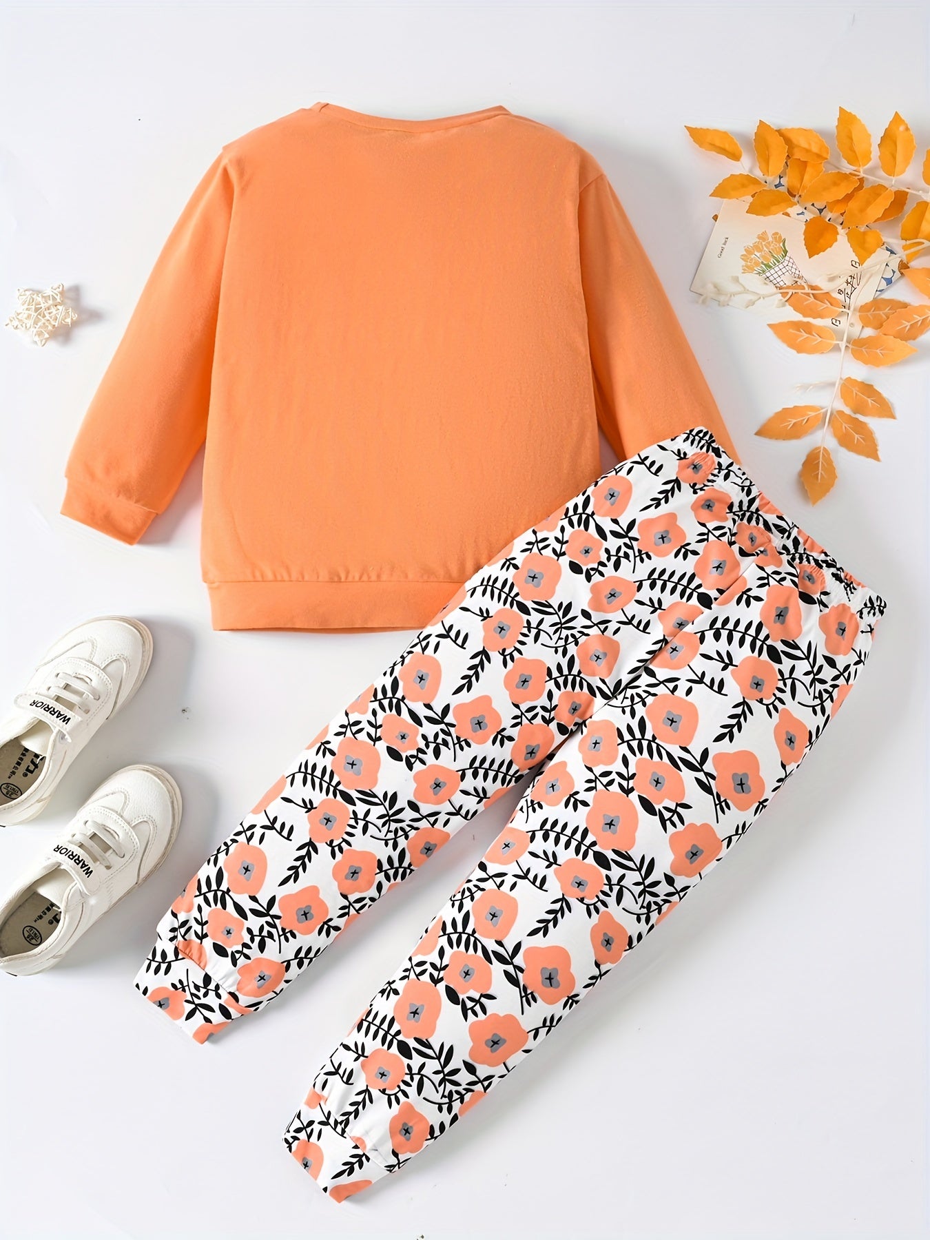 Baby Girls Letter Long Sleeve Top & Flower Print Pants