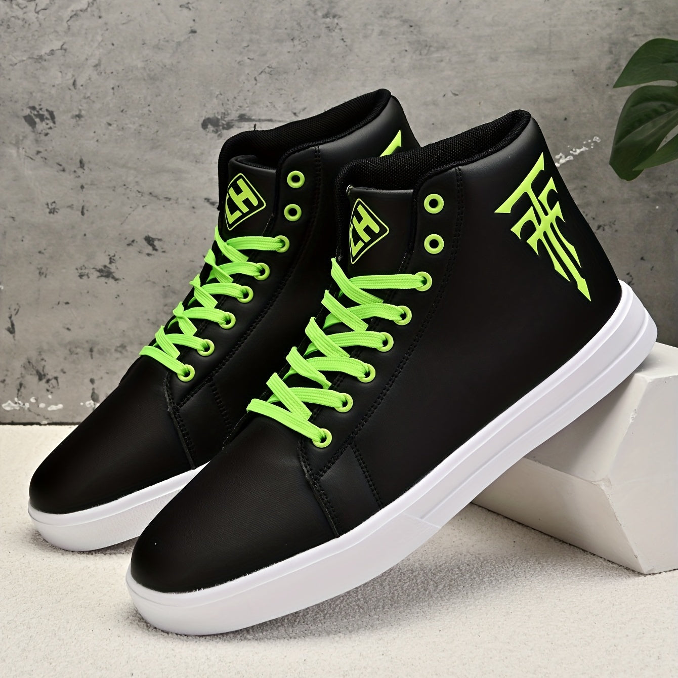 Men's Symbol High Top Skate Shoes Lace Up Platform Sneakers
