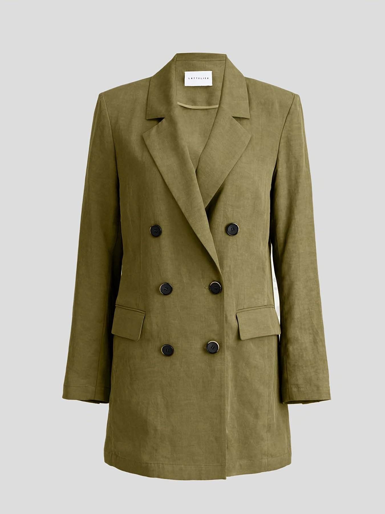 Double Button Blazer Coat Long Sleeve Loose Blazer Outerwear Women's
