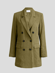 Double Button Blazer Coat Long Sleeve Loose Blazer Outerwear Women's