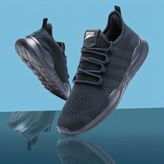 Men's Breathable Lace Up Knit Sneakers Casual Outdoor Walking Running Shoes