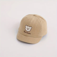 Kids Cartoon Bear Embroidered Sunshade Baseball Cap for Outdoor Play