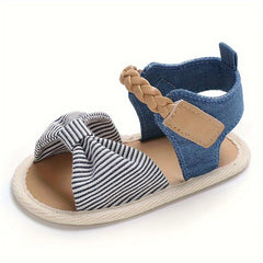 Bowknot Open Toe Sandals For Baby Girls Lightweight Anti Slip Sandals