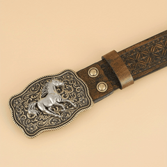 Vintage Cowboy Style Leather Belt for Men