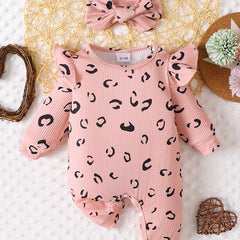 Newborn Infant Romper Long Sleeve Crew Neck Jumpsuit For Baby Boys And Girls