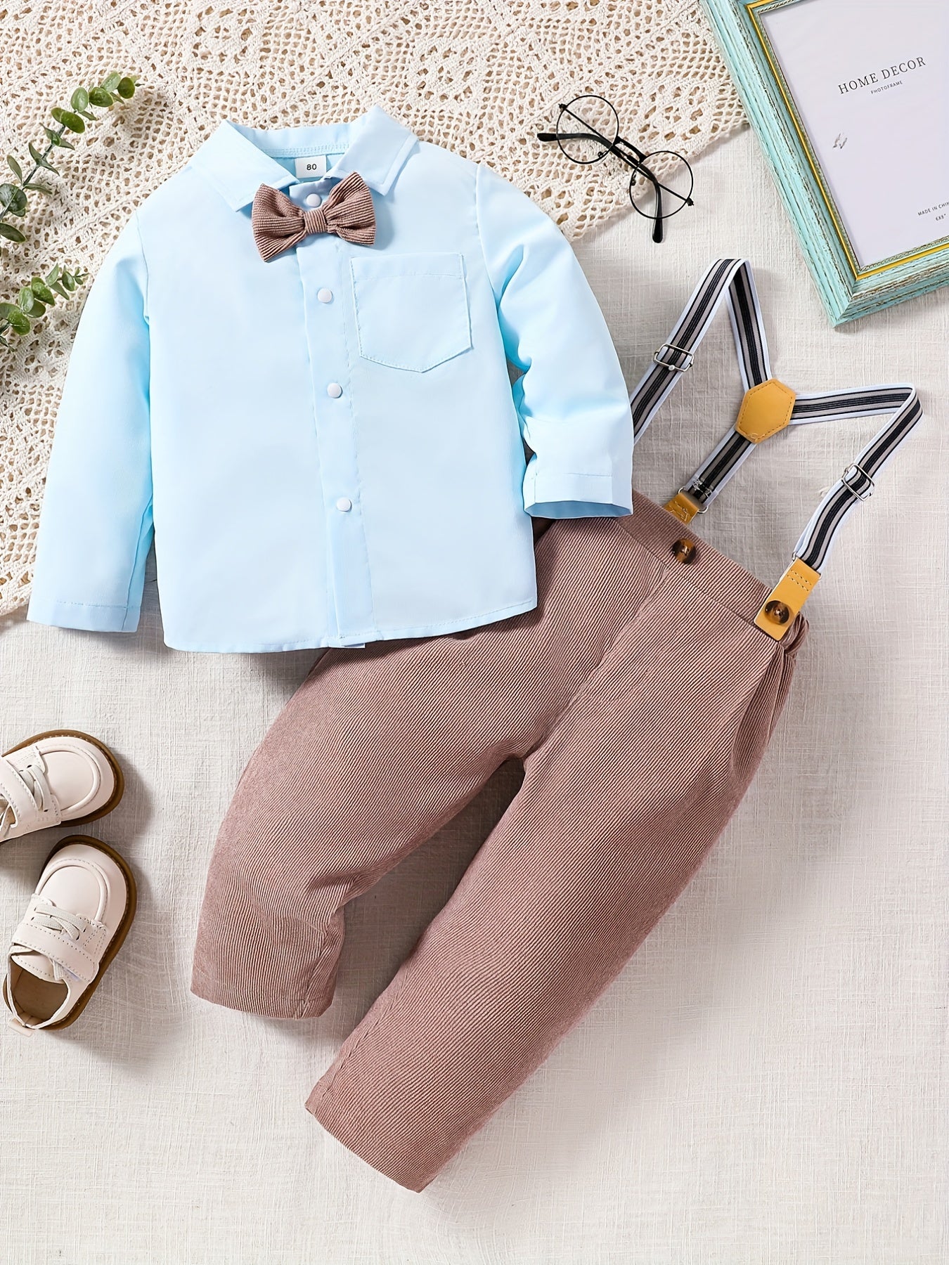 Toddler Boys Long Sleeve Shirt Pants Gentleman Dress Suit Outfit