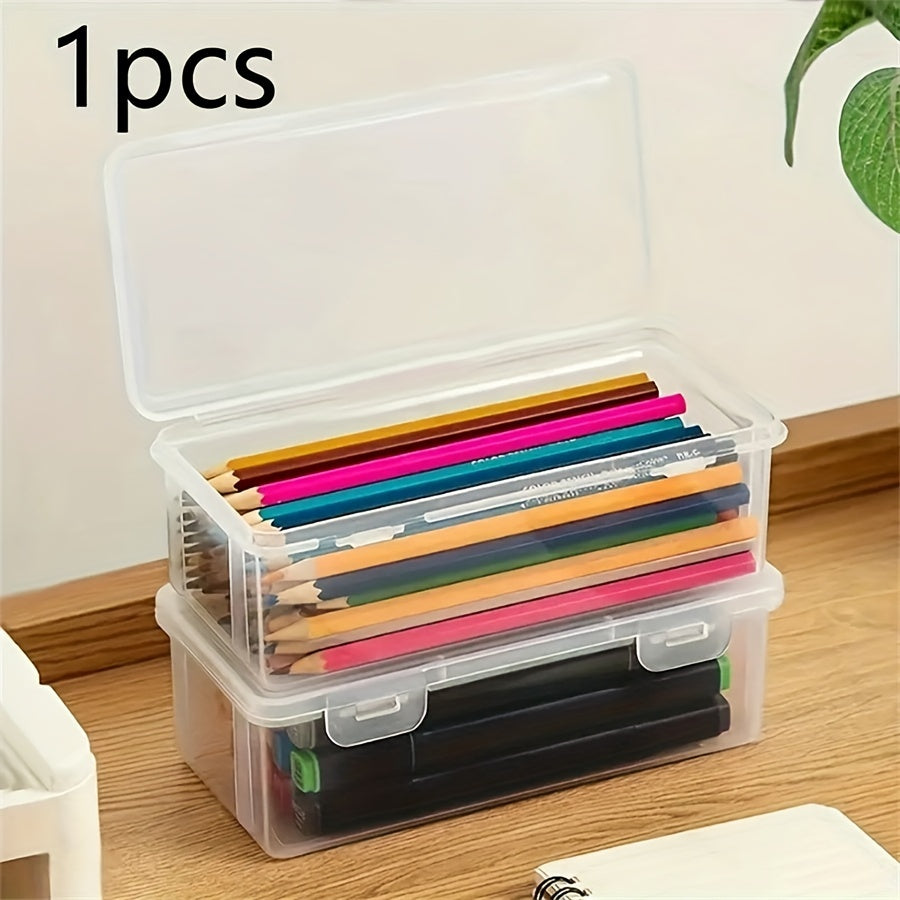 Transparent Pen Box Large Capacity Pencil Storage Box Pencil Bag Stationery Box