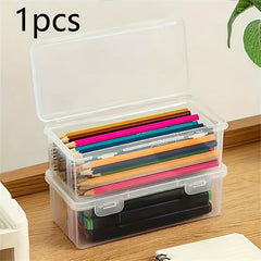 Transparent Pen Box Large Capacity Pencil Storage Box Pencil Bag Stationery Box