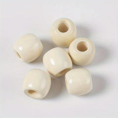 Large Hole Barrel Wooden European Loose Beads 6pc