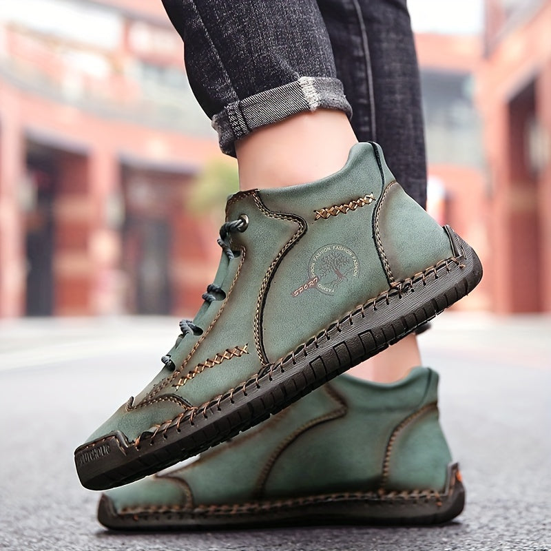Men's High Top Lace Up Boots Casual Walking Shoes