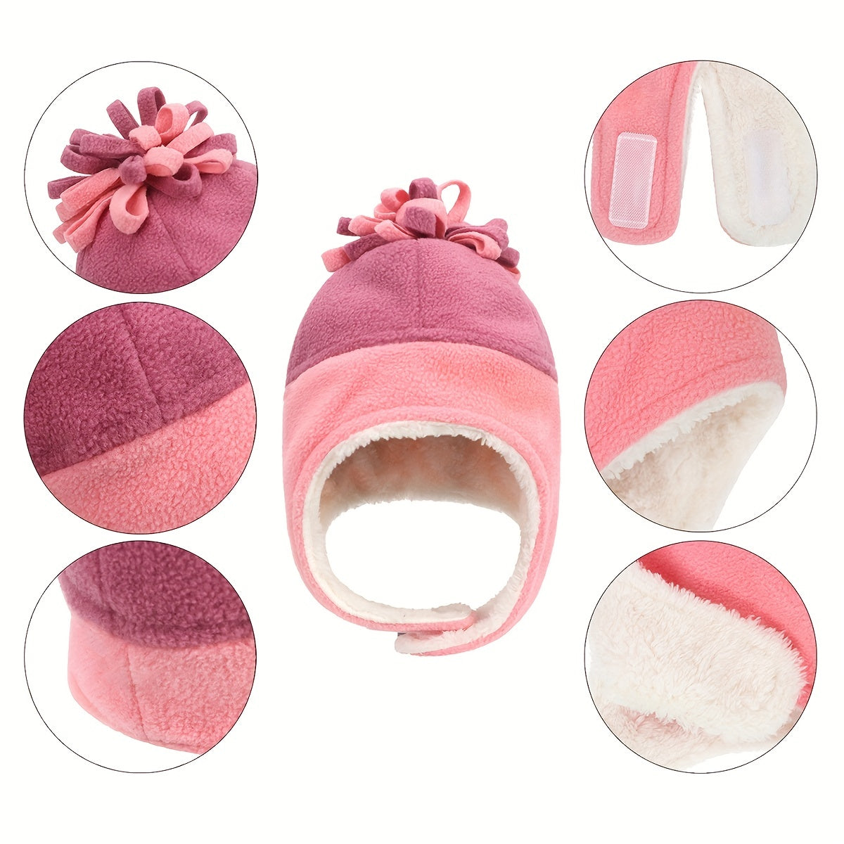 Winter Baby Polar Fleece Warm Plus Fleece Hat Boy Girl Ear Protection Hat