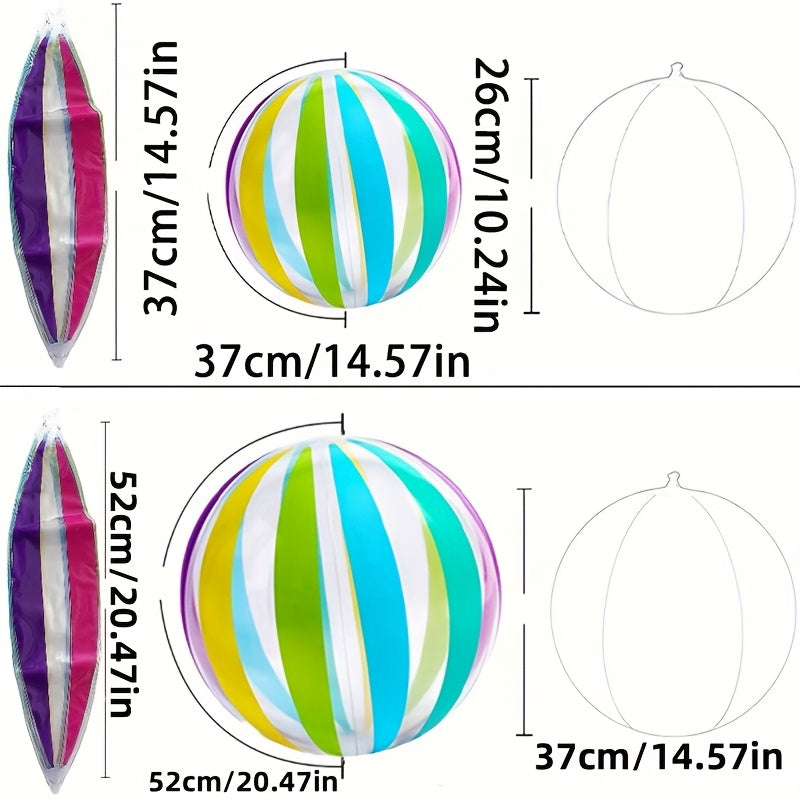 2pcs Striped Beach Balls Large and Small Outdoor Decoration