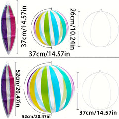 2pcs Striped Beach Balls Large and Small Outdoor Decoration