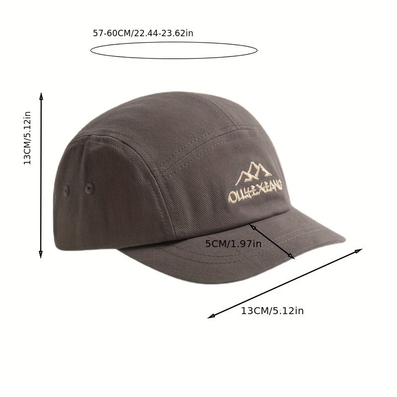 Brown Cotton Adjustable Mens Peaked Cap for Outdoor Activities