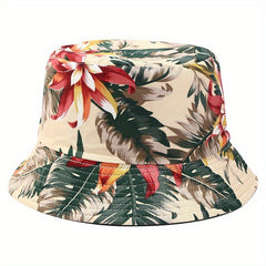 Flower Print Reversible Bucket Hat for Women