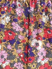 Floral Print Lantern Sleeve V Neck Dress