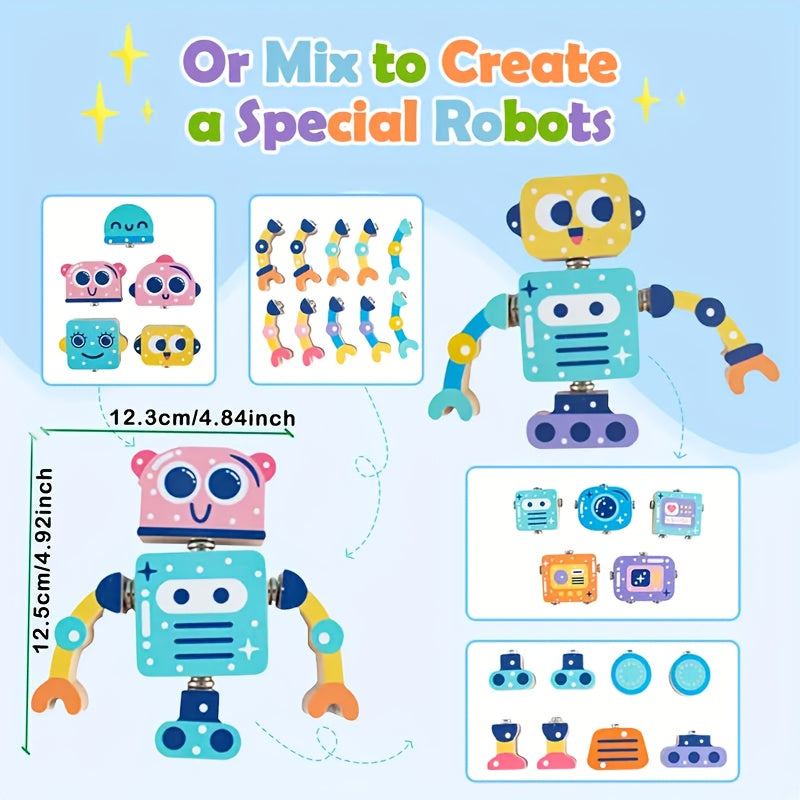 Wooden Puzzle Building Block Set Creative Assembly Toy