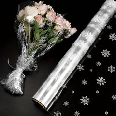 Christmas Cellophane Wrap Roll 86 36 Cm X 30 48 M Snowflake Pattern 3 Mil