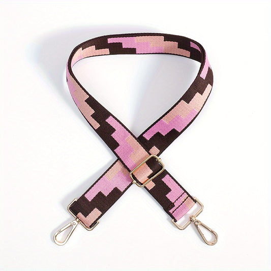 Colorful Geometric Pattern Bag Strap Lightweight Adjustable Travel Accessory