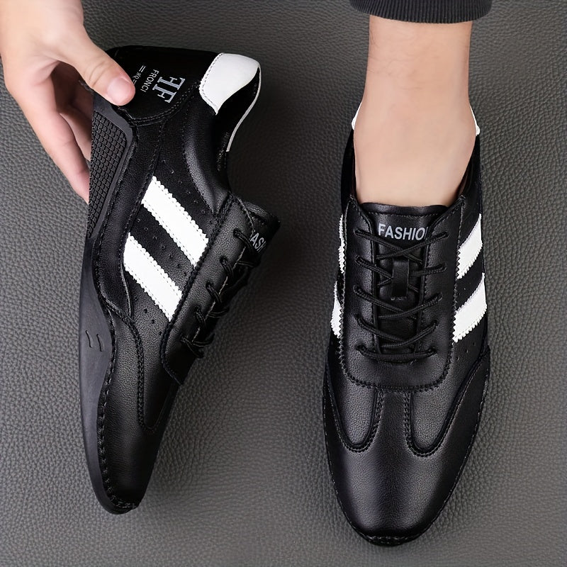 Men's Striped Lace Up Casual Shoes Wear resistant Non Slip Sneakers