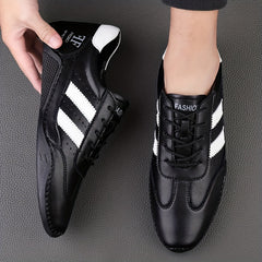 Men's Striped Lace Up Casual Shoes Wear resistant Non Slip Sneakers