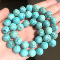 Natural Turquoises Stone Round Beads DIY Jewelry Making 15'' Strands 4 6 8 10mm