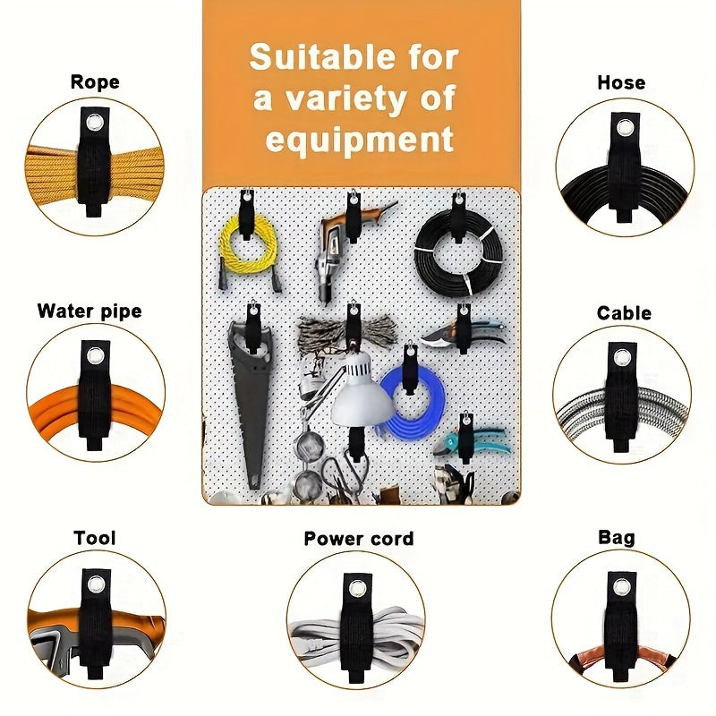 3pcs Extension Cord Organizer Hanger with Hook and Loop Cord Wrap