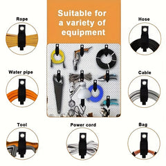 3pcs Extension Cord Organizer Hanger with Hook and Loop Cord Wrap