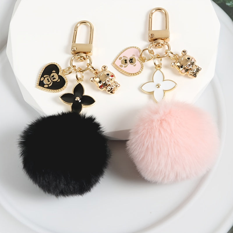 Love Heart Bear Keychain Bag Purse Charm Accessories