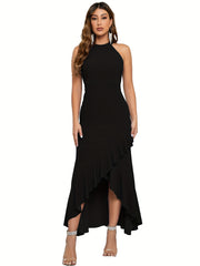 Halter Neck Maxi Dress for Bridesmaid Cocktail Party