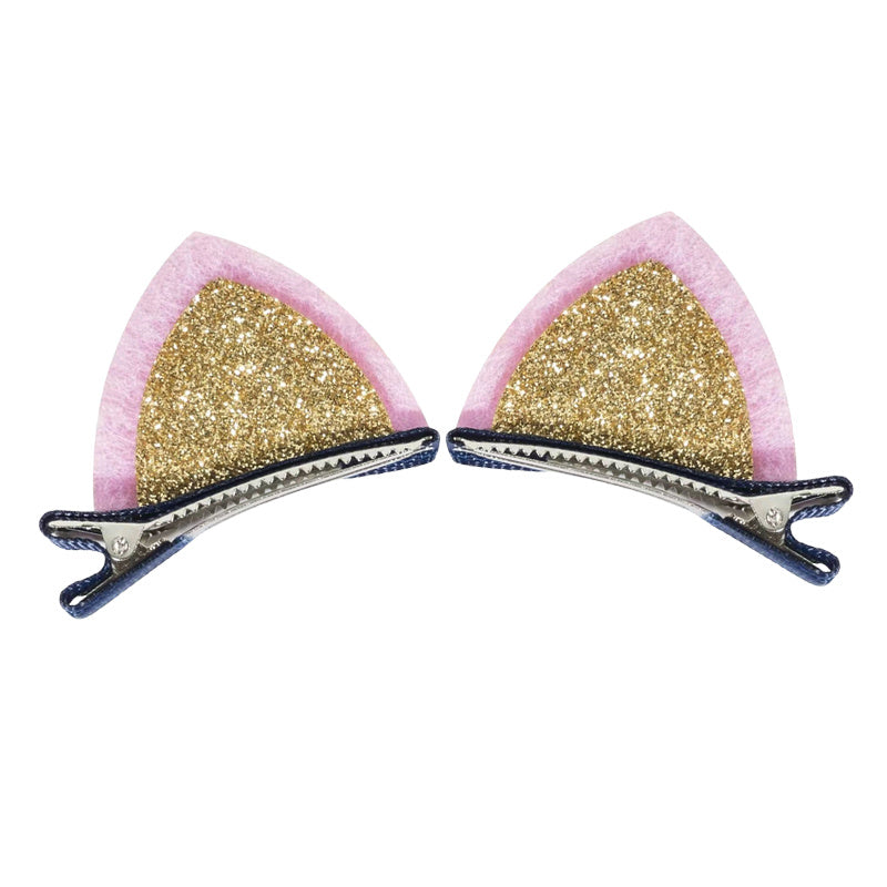 Sequin Kitten Ears Hair Clips for Christmas Parties