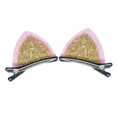 Sequin Kitten Ears Hair Clips for Christmas Parties